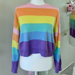 Forever 21 Cropped Rainbow Sweater